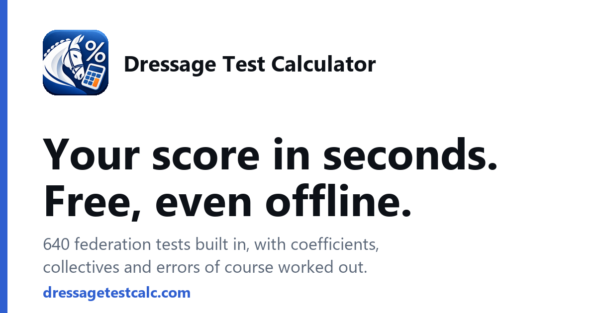 Free Dressage Test Calculator